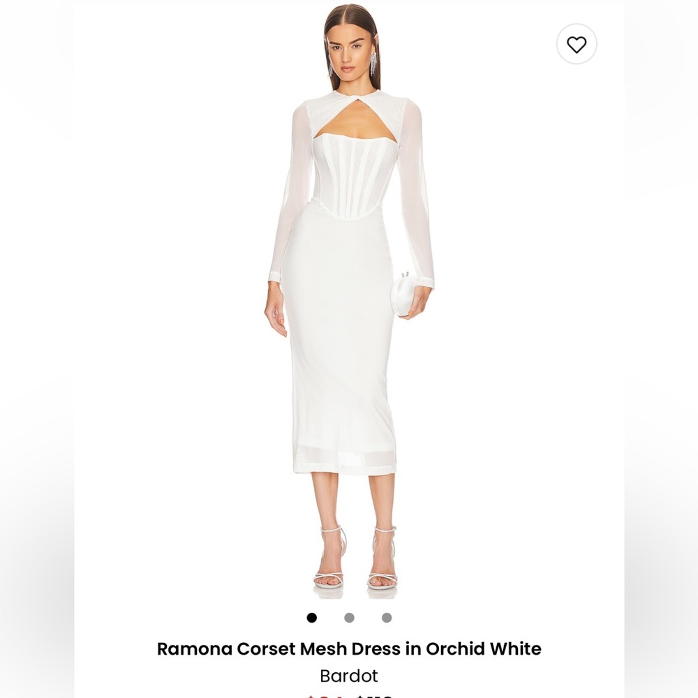 NWT Bardot Orchid White Mesh Corset Dress